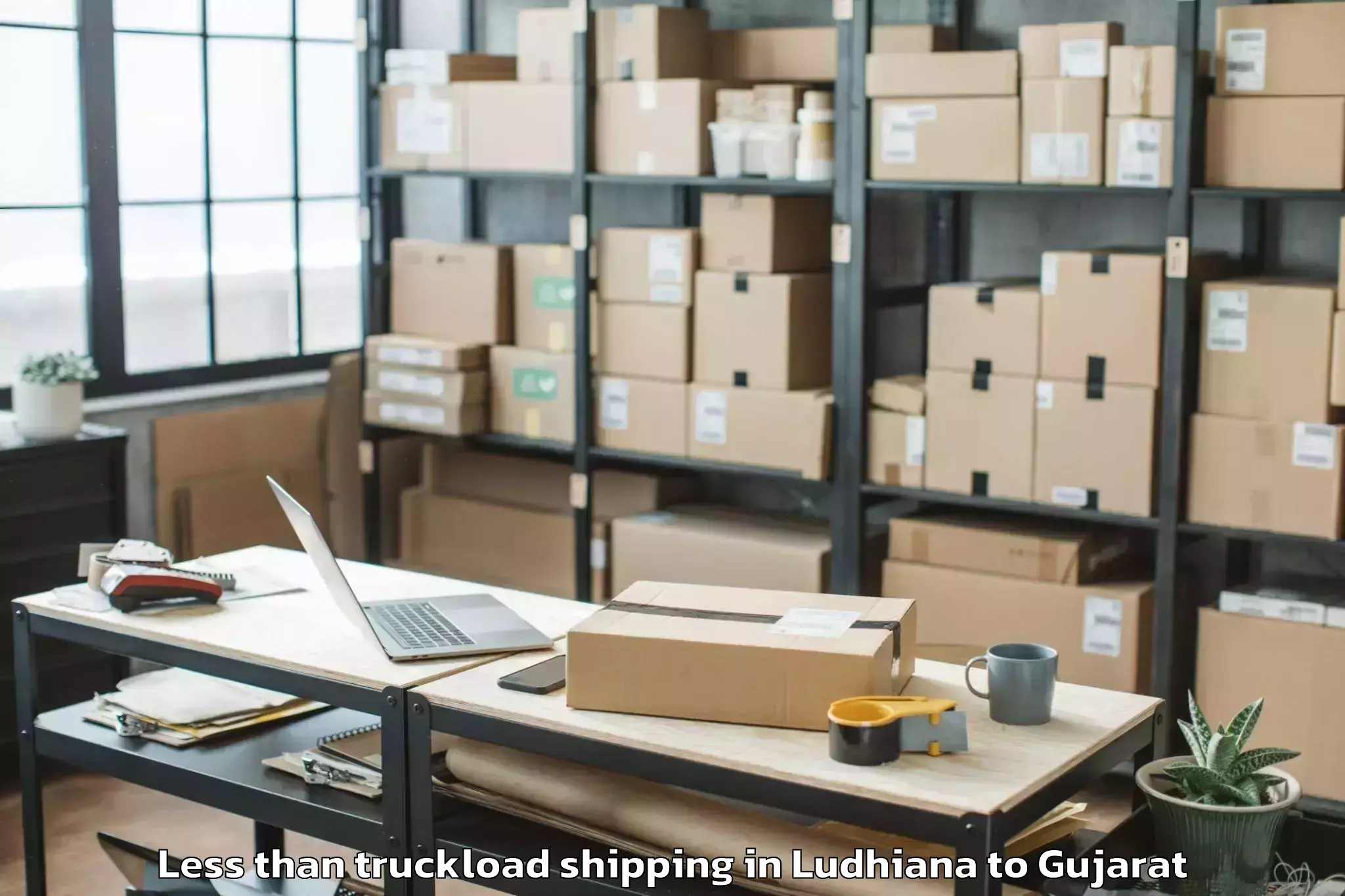 Top Ludhiana to Crystal Mall Rajkot Less Than Truckload Shipping Available